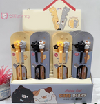 Cute gel pencil set with cat vibe green